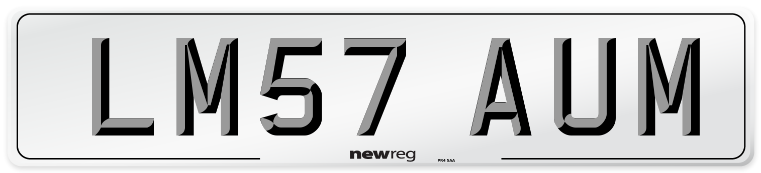LM57 AUM Number Plate from New Reg